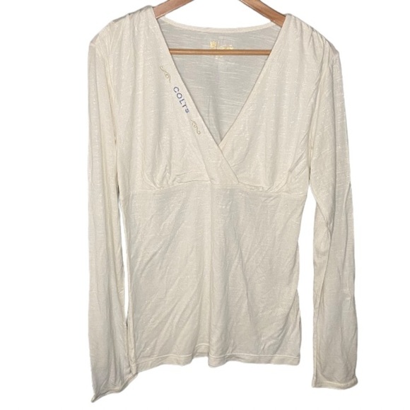 NWT Vintage Y2K NFL Indianapolis Colts Rhinestone Embroidered Babydoll Blouse - Picture 1 of 8